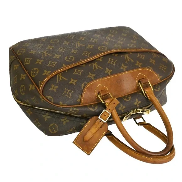 LOUIS VUITTON LV Logo Deauville Hand Bag Monogram Leather Brown M47270 64JH796 - Picture 5 of 16
